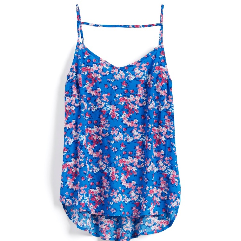 Pixley Eisenhower Blue Floral Print Strappy Top